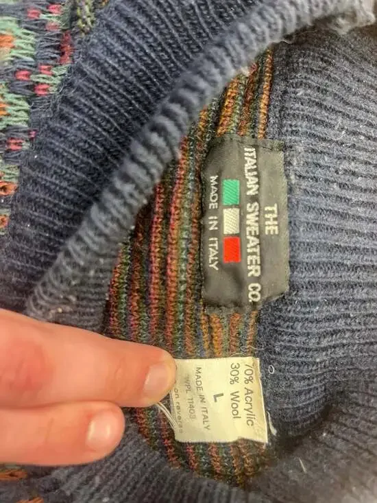 Vintage Italian Sweater Co. Abstract Geometric Knit Pullover - Size Large - Picture 3 of 3